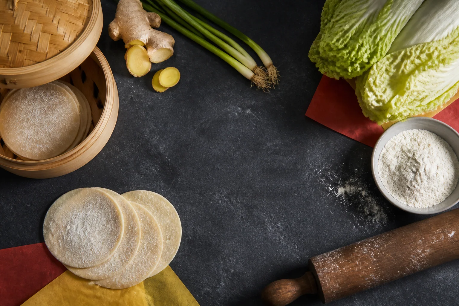 Immagine editoriale: ingredienti e strumenti per la pasta